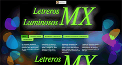 Desktop Screenshot of letrerosluminososmx.com